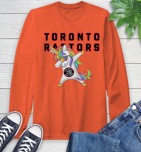 Toronto Raptors NBA Basketball Funny Unicorn Dabbing Sports Long Sleeve T-Shirt 5