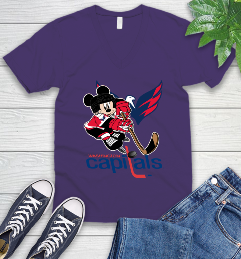 NHL Washington Capitals Mickey Mouse Disney Hockey T Shirt V-Neck T-Shirt 10