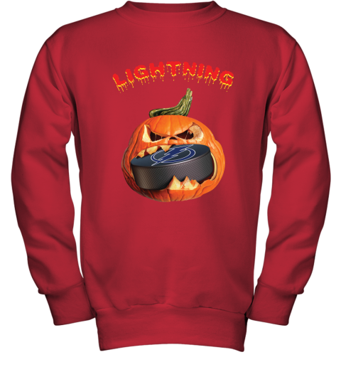 NHL Tampa Bay Lightning Halloween Pumpkin Hockey Sports GGS3Q0j5u8B youth sweatshirt 47 95 151514 front red