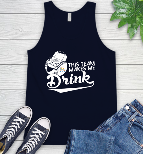 Miami Marlins MLB Baseball This Team Makes Me Drink Adoring Fan Tank Top 2