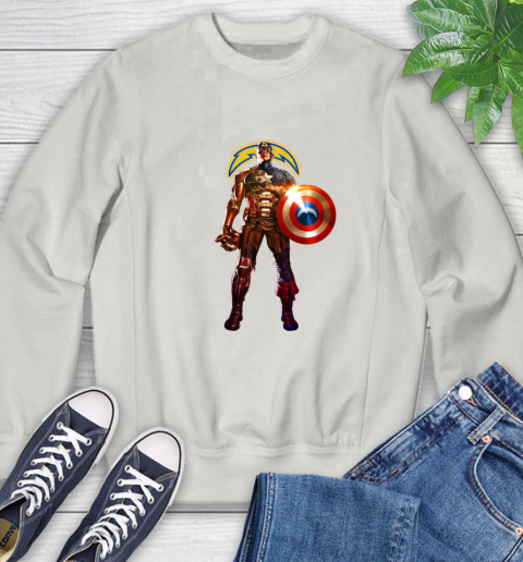 NFL Captain America Marvel Avengers Endgame Football Sports Los Angeles Chargers Sweatshirt 12