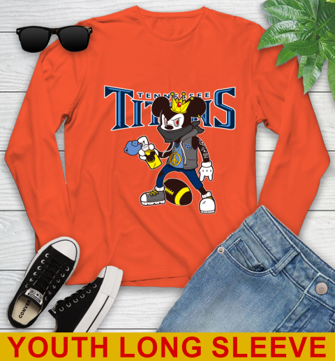 Tennessee Titans NFL Football Mickey Peace Sign Sports Youth Long Sleeve 4