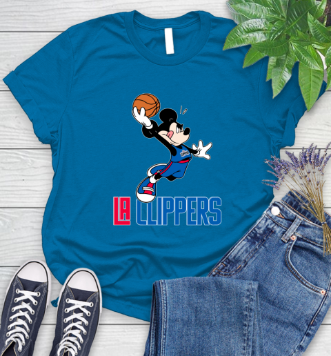 NBA Basketball LA Clippers Cheerful Mickey Mouse Shirt Women's T-Shirt 8