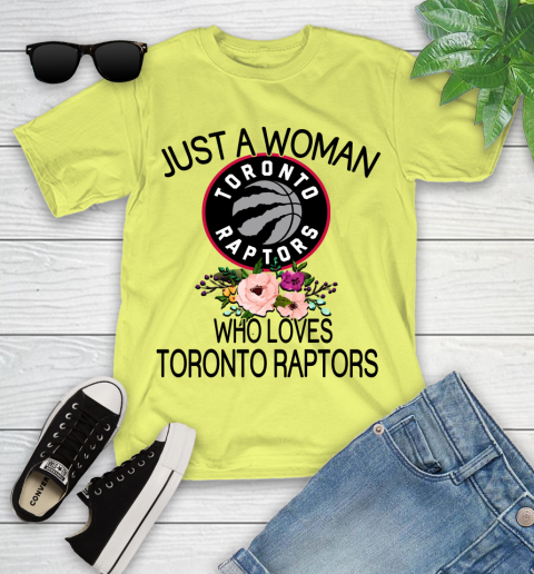 NBA Just A Woman Who Loves Toronto Raptors Basketball Sports Youth T-Shirt 5