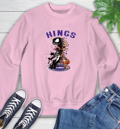 NBA Sacramento Kings Basketball Venom Groot Guardians Of The Galaxy Sweatshirt 9