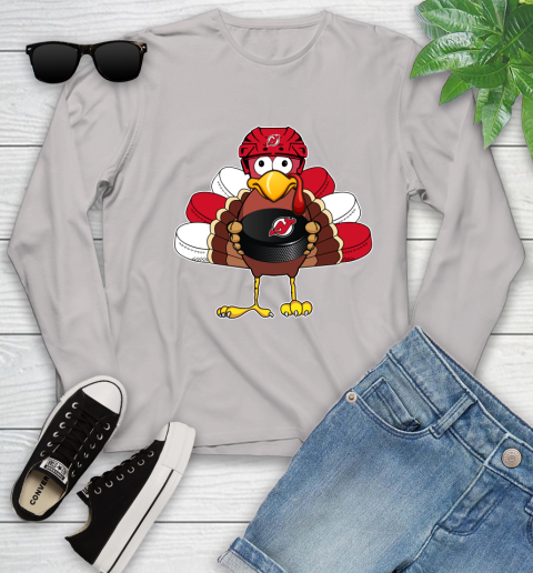 New Jersey Devils Turkey Thanksgiving Day Youth Long Sleeve 12