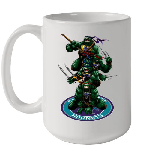 NBA Basketball Charlotte Hornets Teenage Mutant Ninja Turtles Shirt Ceramic Mug 15oz