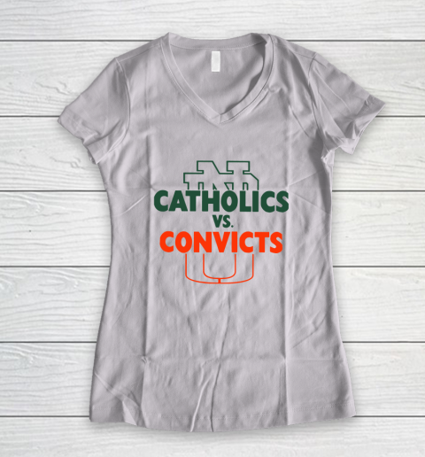 Catholics Vs Convicts Classic Women's V-Neck T-Shirt