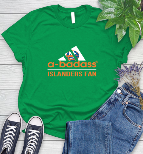 NHL A Badass New York Islanders Fan Adidas Hockey Sports Women's T-Shirt 9
