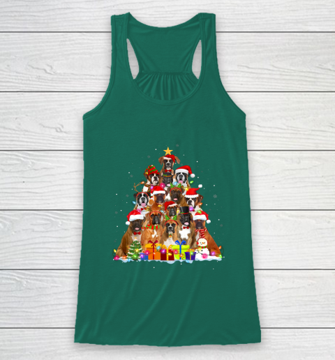 Christmas Pajama Boxer Tree Xmas Gifts Dog Dad Mom Racerback Tank 5