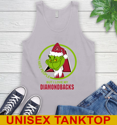 Arizona Diamondbacks MLB Christmas Grinch I Hate People But I Love My Favorite Baseball Team Tank Top 4