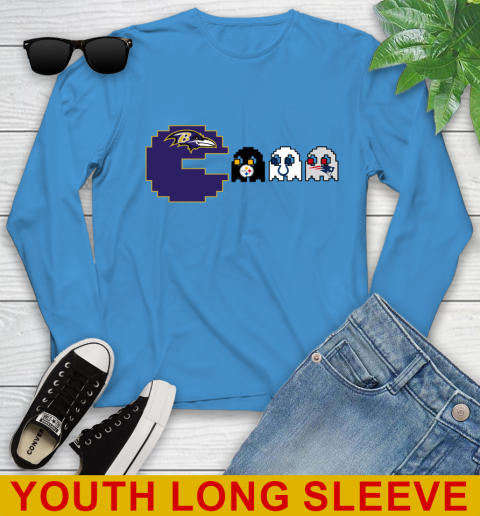 Baltimore Ravens NFL Football Pac Man Champion Youth Long Sleeve 8
