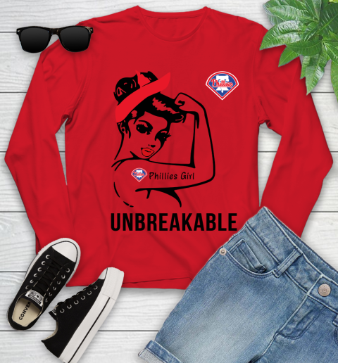 MLB Philadelphia Phillies Girl Unbreakable Baseball Sports Youth Long Sleeve 8