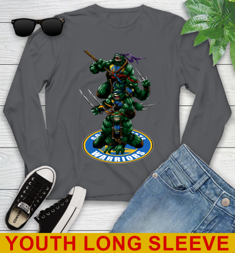 NBA Basketball Golden State Warriors Teenage Mutant Ninja Turtles Shirt Youth Long Sleeve 9