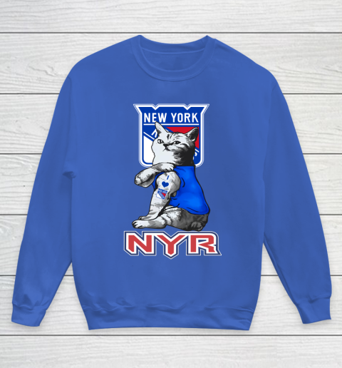 NHL My Cat Loves New York Rangers Hockey Youth Sweatshirt 6