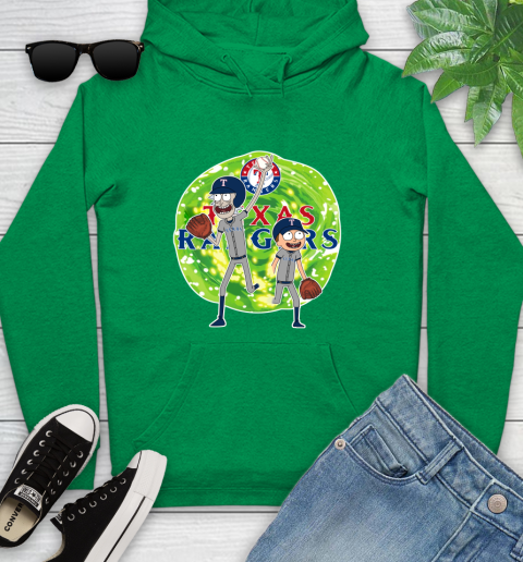 MLB Texas Rangers Rick And Morty Baseball Sports Youth Hoodie 7