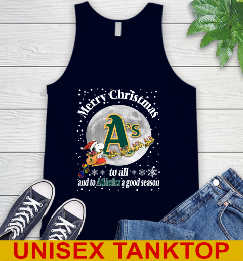 Oakland Athletics Merry Christmas To All And To Athletics A Good Season MLB Baseball Sports Tank Top 2