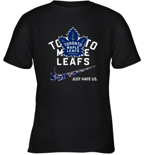 NHL Team Toronto mapple leafs x Nike Just Hate Us Hockey Youth T-Shirt