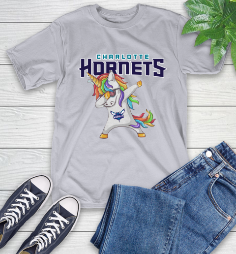 Charlotte Hornets NBA Basketball Funny Unicorn Dabbing Sports T-Shirt 6
