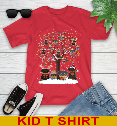 Rottweiler dog pet lover light christmas tree shirt 248
