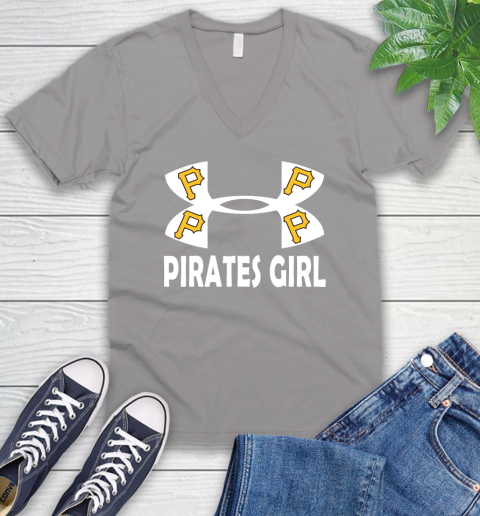 MLB Pittsburgh Pirates Under Armour Baseball Sports V-Neck T-Shirt 3