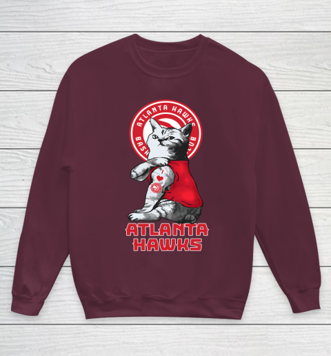 NBA Basketball My Cat Loves Atlanta Hawks Youth Sweatshirt 4