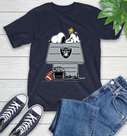 Oakland Raiders NFL Football Snoopy Woodstock The Peanuts Movie T-Shirt 4