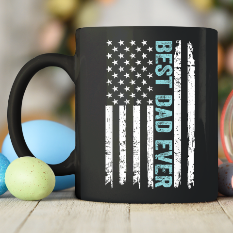 Father's Day Best Dad Ever With US American Flag Ceramic Mug 11oz 2