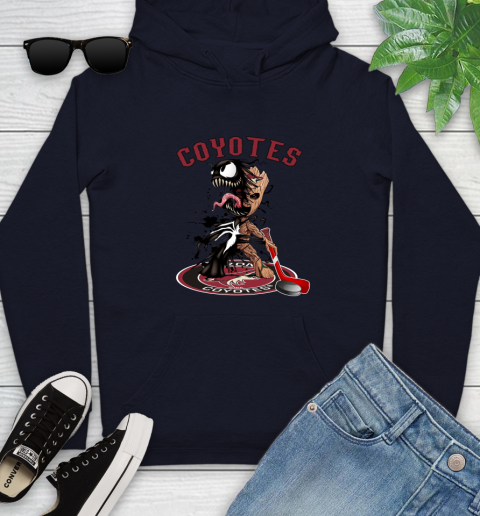 NHL Arizona Coyotes Hockey Venom Groot Guardians Of The Galaxy Youth Hoodie 4