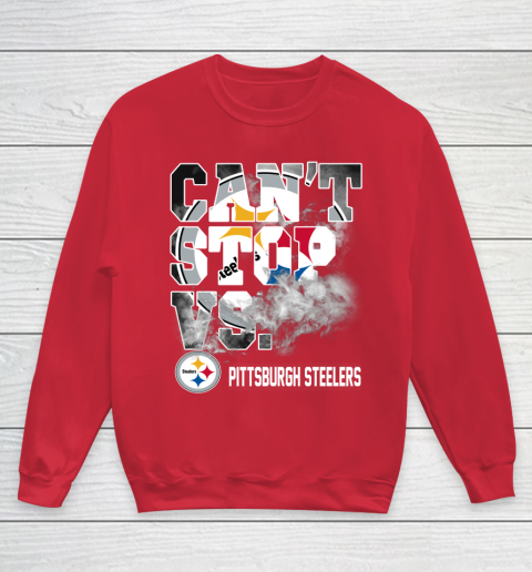 NFL Pittsburgh Steelers Can't Stop Vs Youth Sweatshirt 7