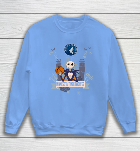 NBA Minnesota Timberwolves Basketball Jack Skellington Halloween Sweatshirt 8