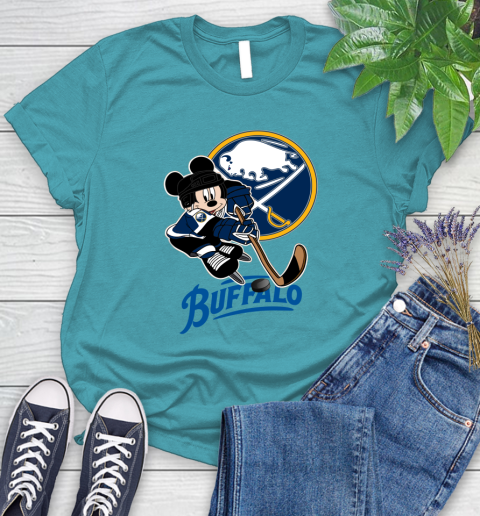 NHL Buffalo Sabres Mickey Mouse Disney Hockey T Shirt Women's T-Shirt 12