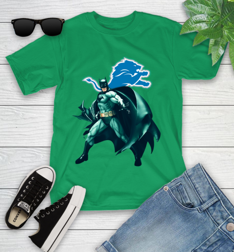 NFL Batman Football Sports Detroit Lions Youth T-Shirt 6