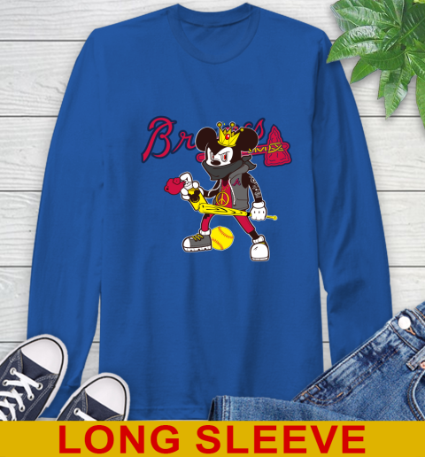 Atlanta Braves MLB Baseball Mickey Peace Sign Sports Long Sleeve T-Shirt 9