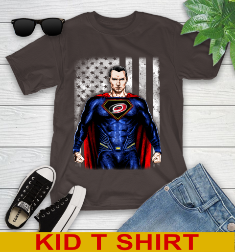 NHL Hockey Carolina Hurricanes Superman DC Shirt Youth T-Shirt 6