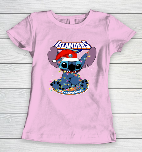 New York Islanders NHL Hockey noel stitch Christmas Women's T-Shirt 6
