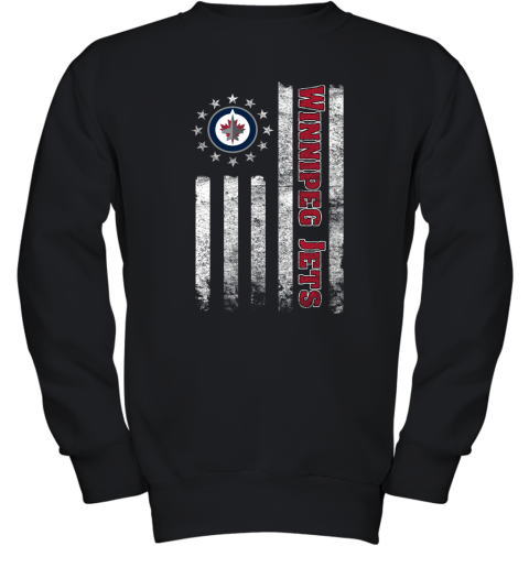 NHL American Flag Hockey Sports Winnipeg Jets Youth Sweatshirt