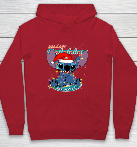 Miami Dolphins NFL Football noel stitch Christmas Youth Hoodie 6