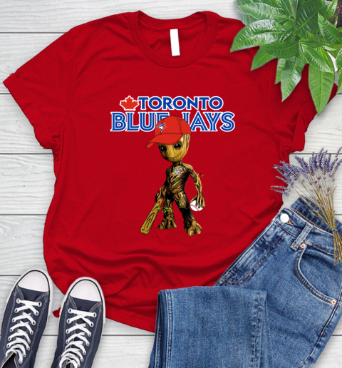 MLB Toronto Blue Jays Groot Guardians Of The Galaxy Baseball Women's T-Shirt 9