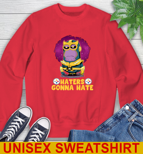 NFL Football Pittsburgh Steelers Haters Gonna Hate Thanos Minion Marvel Shirt Sweatshirt - Image 11