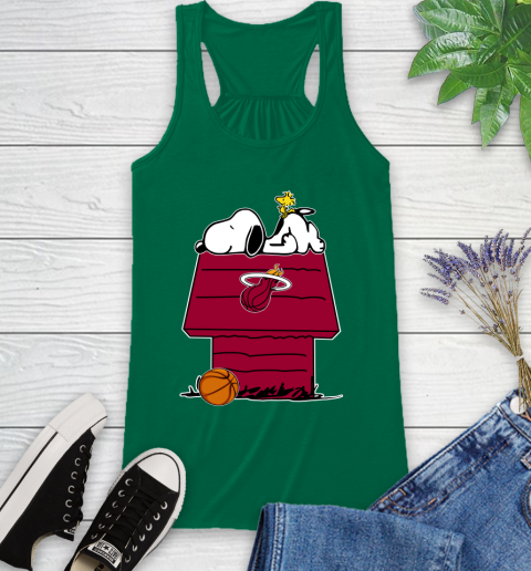 Miami Heat NBA Basketball Snoopy Woodstock The Peanuts Movie Racerback Tank 7