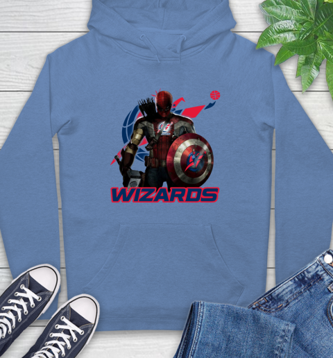 Washington Wizards NBA Basketball Captain America Thor Spider Man Hawkeye Avengers Hoodie 11