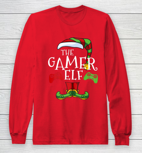Gamer Elf Family Matching Christmas Funny Gaming Pajama Long Sleeve T-Shirt 7