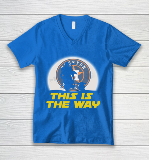 Houston Astros MLB Baseball Star Wars Yoda And Mandalorian This Is The Way V-Neck T-Shirt 5