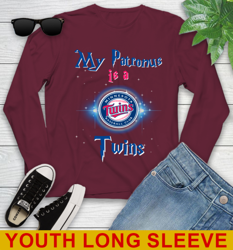 MLB Baseball Harry Potter My Patronus Is A Minnesota Twins Youth Long Sleeve 6