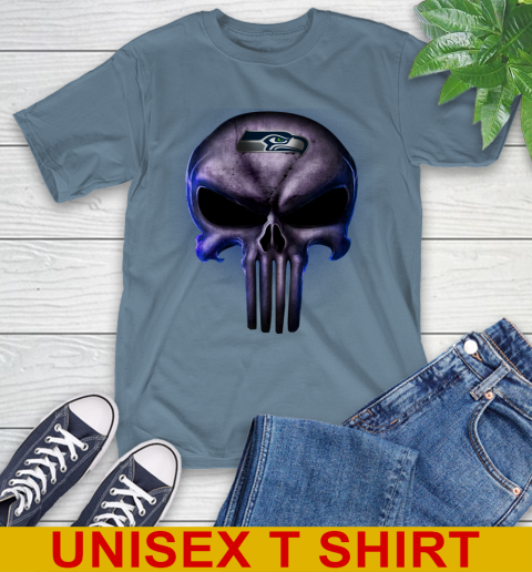 Seattle Seahawks NFL Football Punisher Skull Sports T-Shirt 8