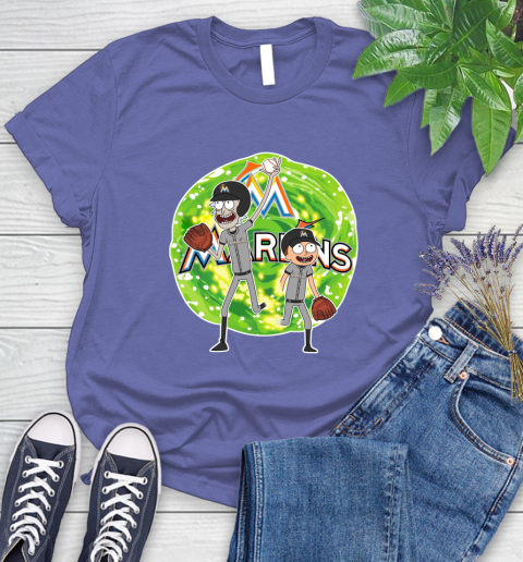 MLB Miami Marlins Rick And Morty Baseball Sports Women's T-Shirt 11