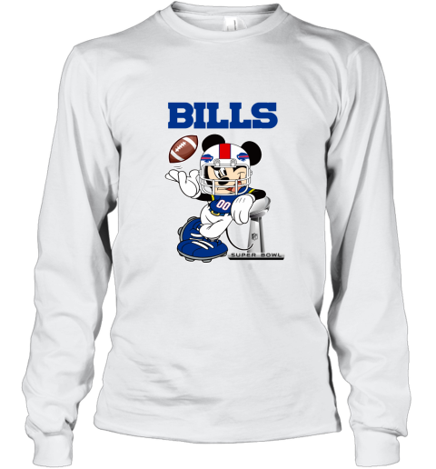 NFL Buffalo Bills Mickey Mouse Disney Super Bowl Football T Shirt Long Sleeve Long Sleeve T-Shirt