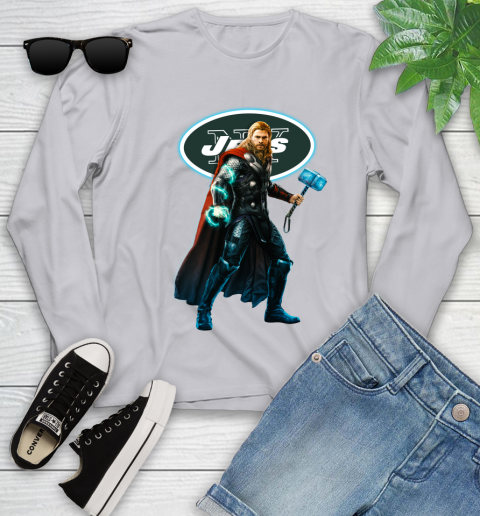 NFL Thor Avengers Endgame Football New York Jets Youth Long Sleeve 5