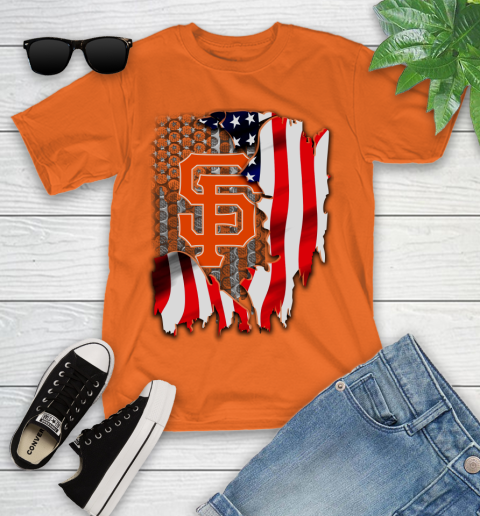San Francisco Giants MLB Baseball American Flag Youth T-Shirt 9